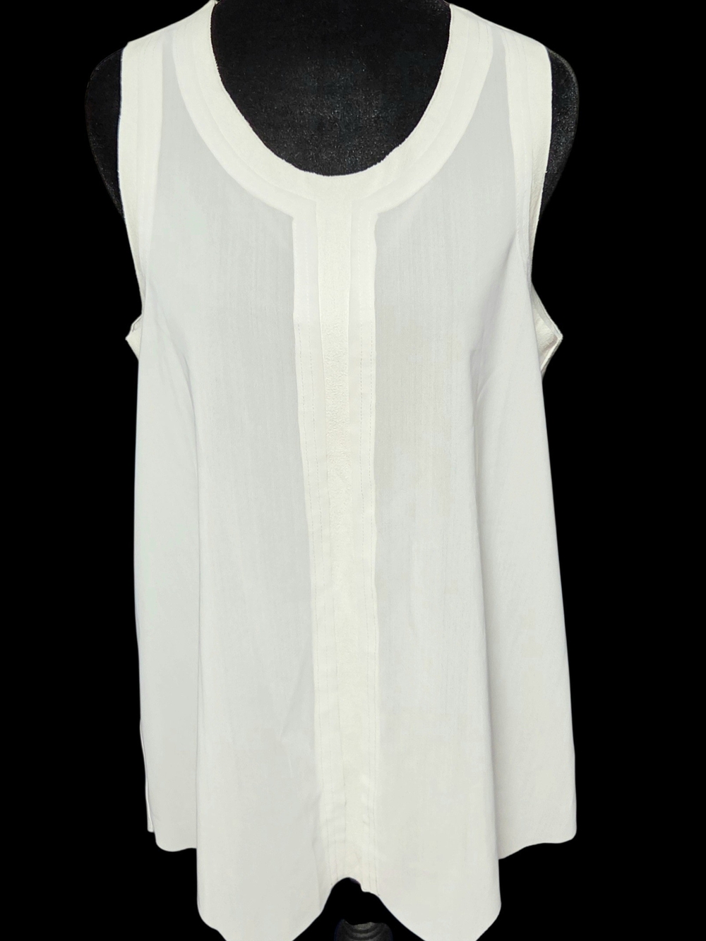 Vocal White Sheer Mesh Lace Up Tank Top With Suede Trim MED - Picture 2 of 11